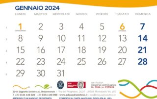 calendario Zd quadri elettrici mese di gennaio 2024